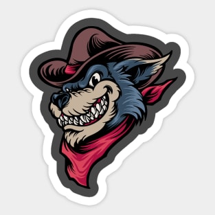 Cowboy Wolf bad smile Sticker